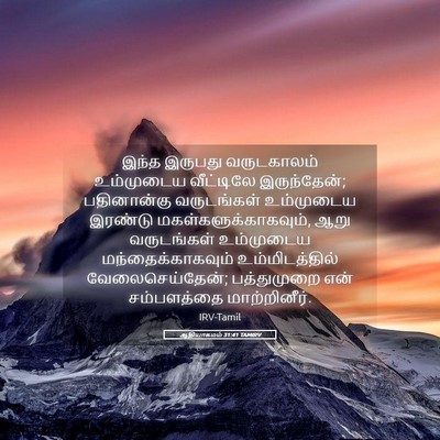 Picture 05 - ஆதியாகமம் 31:41 TAMIRV - இந்த இருபது - Bible Verse Picture