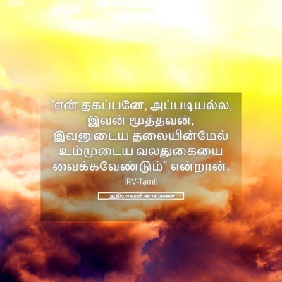 Picture 05 - ஆதியாகமம் 48:18 TAMIRV - “என் தகப்பனே, - Bible Verse Picture