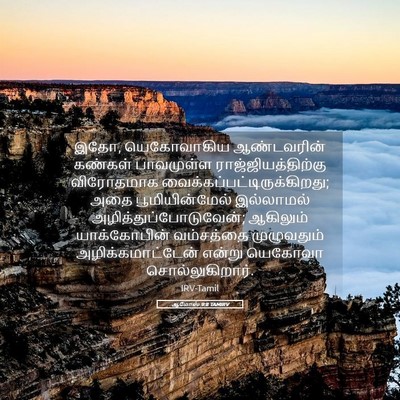Picture 05 - ஆமோஸ் 9:8 TAMIRV - இதோ, யெகோவாகிய - Bible Verse Picture