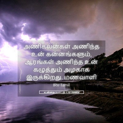 Picture 05 - உன்னதப்பாட்டு 1:10 TAMIRV - அணிகலன்கள் அணிந்த - Bible Verse Picture