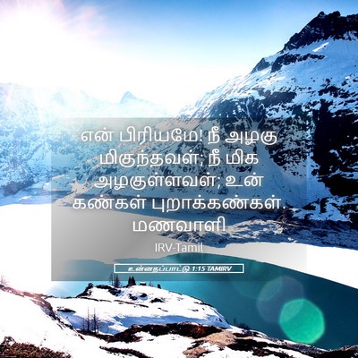 Picture 05 - உன்னதப்பாட்டு 1:15 TAMIRV - என் பிரியமே! நீ - Bible Verse Picture