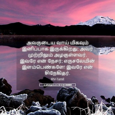 Picture 05 - உன்னதப்பாட்டு 5:16 TAMIRV - அவருடைய வாய் - Bible Verse Picture