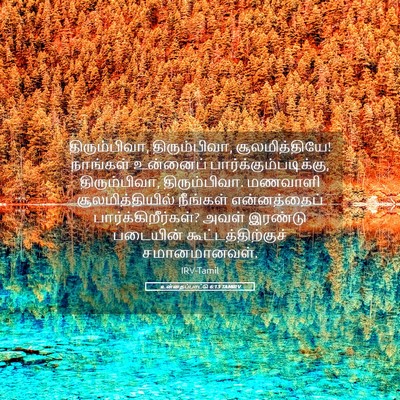 Picture 05 - உன்னதப்பாட்டு 6:13 TAMIRV - திரும்பிவா, - Bible Verse Picture