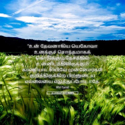 Picture 05 - உபாகமம் 19:14 TAMIRV - “உன் தேவனாகிய - Bible Verse Picture