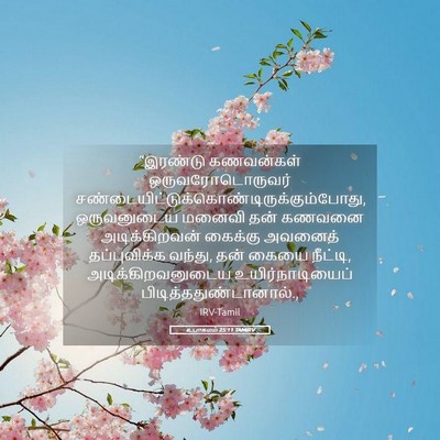 Picture 05 - உபாகமம் 25:11 TAMIRV - “இரண்டு கணவன்கள் - Bible Verse Picture