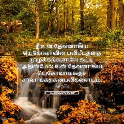 Picture 05 - உபாகமம் 27:6 TAMIRV - நீ உன் தேவனாகிய - Bible Verse Picture
