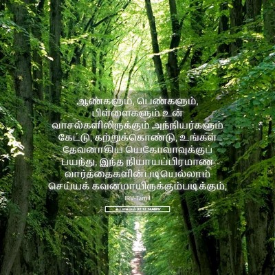Picture 05 - உபாகமம் 31:12 TAMIRV - ஆண்களும், - Bible Verse Picture