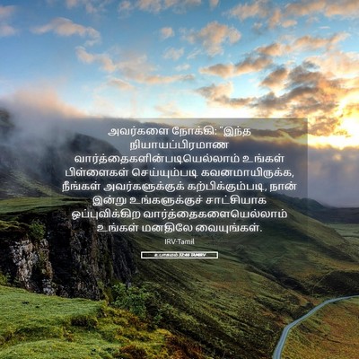 Picture 05 - உபாகமம் 32:46 TAMIRV - அவர்களை நோக்கி: - Bible Verse Picture