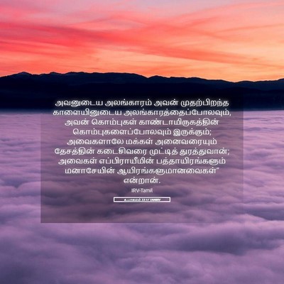 Picture 05 - உபாகமம் 33:17 TAMIRV - அவனுடைய அலங்காரம் - Bible Verse Picture