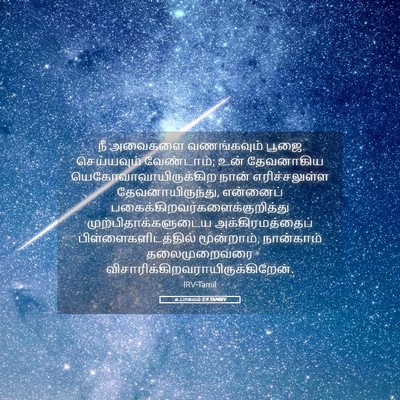 Picture 05 - உபாகமம் 5:9 TAMIRV - நீ அவைகளை - Bible Verse Picture