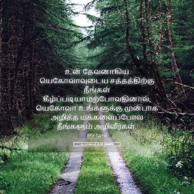 Picture 05 - உபாகமம் 8:20 TAMIRV - உன் தேவனாகிய - Bible Verse Picture