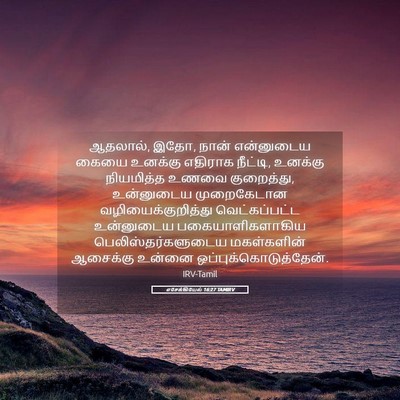 Picture 05 - எசேக்கியேல் 16:27 TAMIRV - ஆதலால், இதோ, நான் - Bible Verse Picture