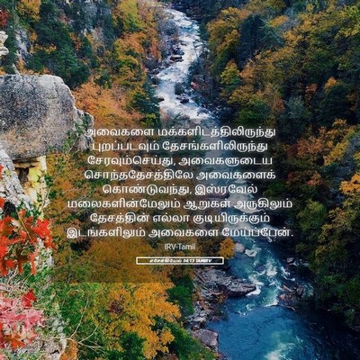 Picture 05 - எசேக்கியேல் 34:13 TAMIRV - அவைகளை - Bible Verse Picture