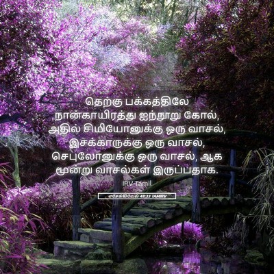 Picture 05 - எசேக்கியேல் 48:33 TAMIRV - தெற்கு பக்கத்திலே - Bible Verse Picture