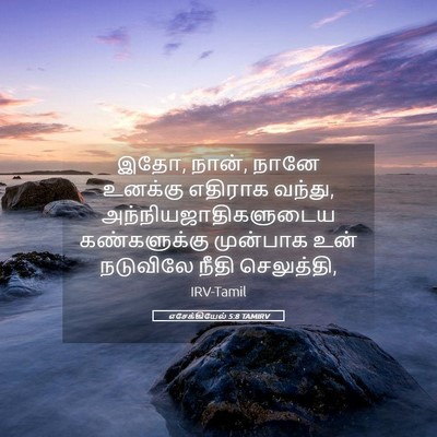 Picture 05 - எசேக்கியேல் 5:8 TAMIRV - இதோ, நான், நானே - Bible Verse Picture
