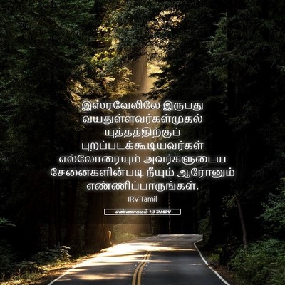 Picture 05 - எண்ணாகமம் 1:3 TAMIRV - இஸ்ரவேலிலே இருபது - Bible Verse Picture