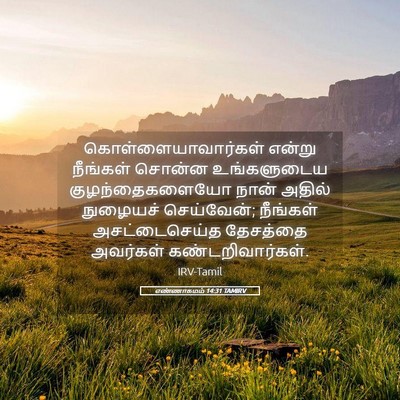 Picture 05 - எண்ணாகமம் 14:31 TAMIRV - கொள்ளையாவார்கள் - Bible Verse Picture
