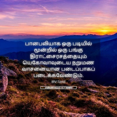 Picture 05 - எண்ணாகமம் 15:7 TAMIRV - பானபலியாக ஒரு - Bible Verse Picture