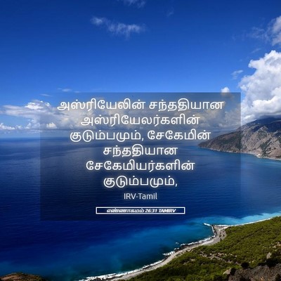Picture 05 - எண்ணாகமம் 26:31 TAMIRV - அஸ்ரியேலின் - Bible Verse Picture