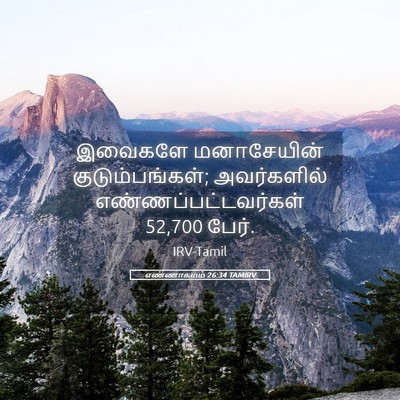 Picture 05 - எண்ணாகமம் 26:34 TAMIRV - இவைகளே மனாசேயின் - Bible Verse Picture