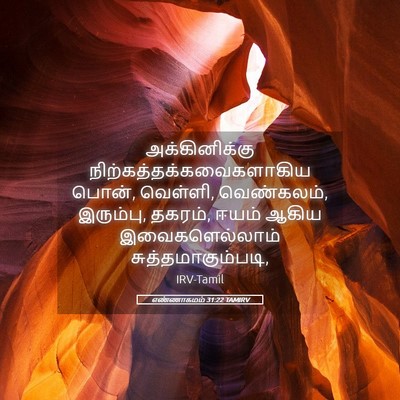 Picture 05 - எண்ணாகமம் 31:22 TAMIRV - அக்கினிக்கு - Bible Verse Picture