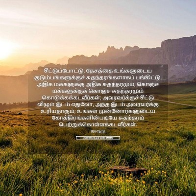 Picture 05 - எண்ணாகமம் 33:54 TAMIRV - சீட்டுப்போட்டு, - Bible Verse Picture