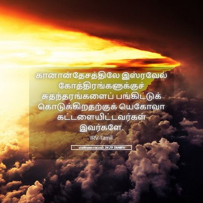 Picture 05 - எண்ணாகமம் 34:29 TAMIRV - கானான்தேசத்திலே - Bible Verse Picture