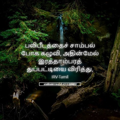 Picture 05 - எண்ணாகமம் 4:13 TAMIRV - பலிபீடத்தைச் - Bible Verse Picture