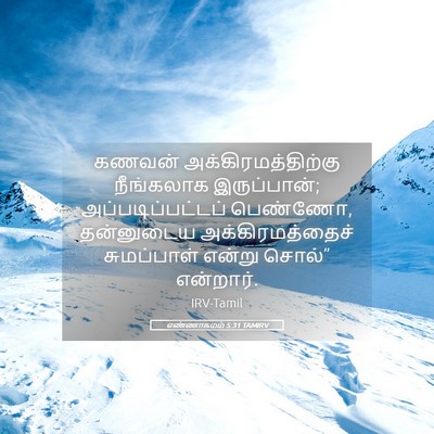 Picture 05 - எண்ணாகமம் 5:31 TAMIRV - கணவன் - Bible Verse Picture