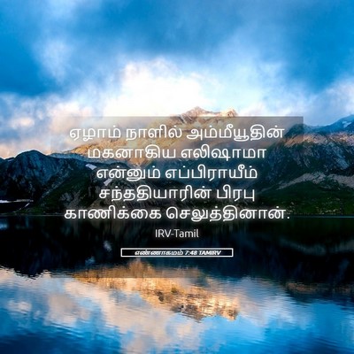 Picture 05 - எண்ணாகமம் 7:48 TAMIRV - ஏழாம் நாளில் - Bible Verse Picture