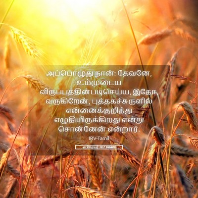 Picture 05 - எபிரெயர் 10:7 TAMIRV - அப்பொழுது நான்: - Bible Verse Picture