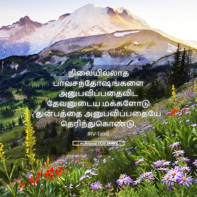 Picture 05 - எபிரெயர் 11:25 TAMIRV - நிலையில்லாத - Bible Verse Picture