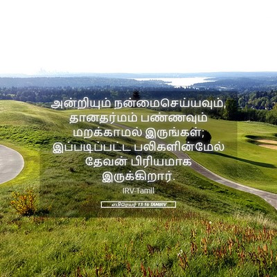 Picture 05 - எபிரெயர் 13:16 TAMIRV - அன்றியும் - Bible Verse Picture