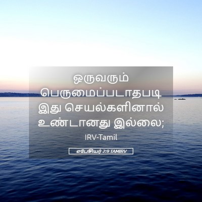 Picture 05 - எபேசியர் 2:9 TAMIRV - ஒருவரும் - Bible Verse Picture