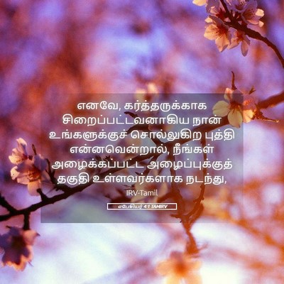 Picture 05 - எபேசியர் 4:1 TAMIRV - எனவே, - Bible Verse Picture