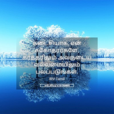 Picture 05 - எபேசியர் 6:10 TAMIRV - கடைசியாக, என் - Bible Verse Picture