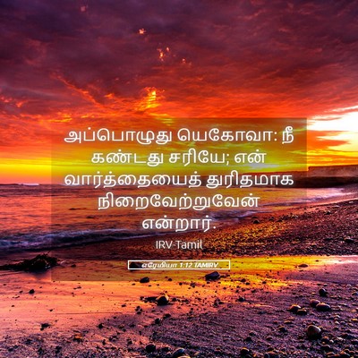 Picture 05 - எரேமியா 1:12 TAMIRV - அப்பொழுது யெகோவா: - Bible Verse Picture