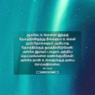 Picture 05 - எரேமியா 16:13 TAMIRV - ஆகவே, உங்களை - Bible Verse Picture