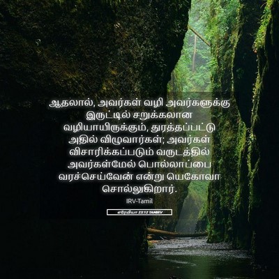 Picture 05 - எரேமியா 23:12 TAMIRV - ஆதலால், அவர்கள் - Bible Verse Picture