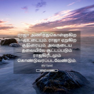 Picture 05 - எஸ்தர் 6:8 TAMIRV - ராஜா - Bible Verse Picture