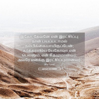 Picture 05 - ஏசாயா 12:2 TAMIRV - இதோ, தேவனே என் - Bible Verse Picture