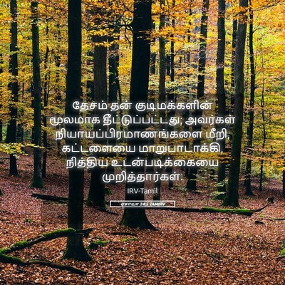 Picture 05 - ஏசாயா 24:5 TAMIRV - தேசம் தன் - Bible Verse Picture