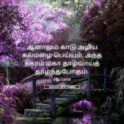Picture 05 - ஏசாயா 32:19 TAMIRV - ஆனாலும் காடு அழிய - Bible Verse Picture