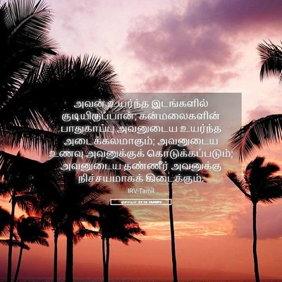 Picture 05 - ஏசாயா 33:16 TAMIRV - அவன் உயர்ந்த - Bible Verse Picture