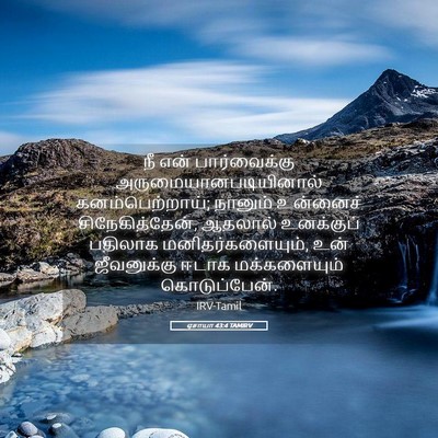 Picture 05 - ஏசாயா 43:4 TAMIRV - நீ என் பார்வைக்கு - Bible Verse Picture