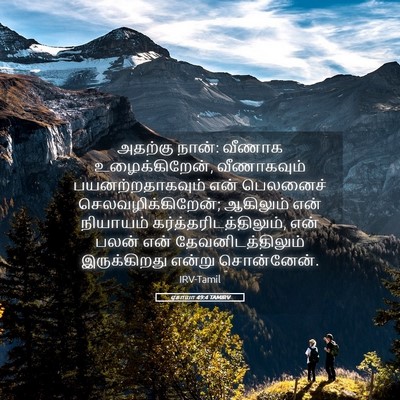 Picture 05 - ஏசாயா 49:4 TAMIRV - அதற்கு நான்: வீணாக - Bible Verse Picture