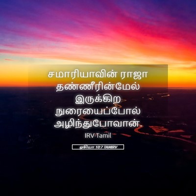 Picture 05 - ஓசியா 10:7 TAMIRV - சமாரியாவின் ராஜா - Bible Verse Picture