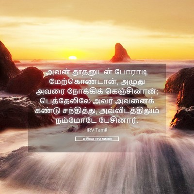Picture 05 - ஓசியா 12:4 TAMIRV - அவன் தூதனுடன் - Bible Verse Picture