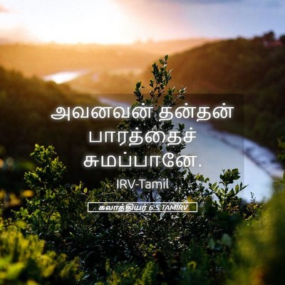 Picture 05 - கலாத்தியர் 6:5 TAMIRV - அவனவன் தன்தன் - Bible Verse Picture