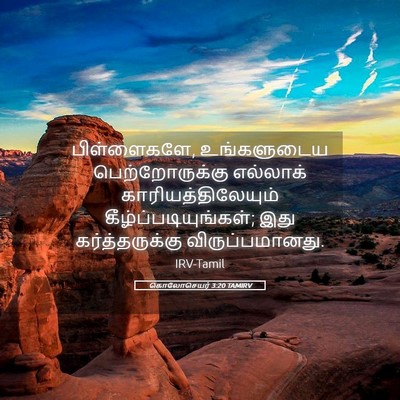 Picture 05 - கொலோசெயர் 3:20 TAMIRV - பிள்ளைகளே, - Bible Verse Picture